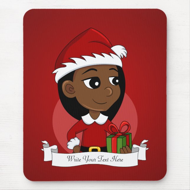 Weihnachtsmädchen-Cartoon Mousepad (Vorne)