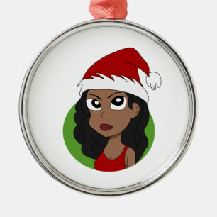 Weihnachtsmädchen-Cartoon Ornament Aus Metall