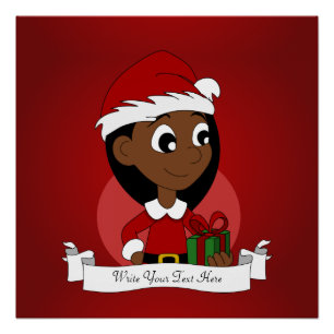 Weihnachtsmädchen-Cartoon Poster