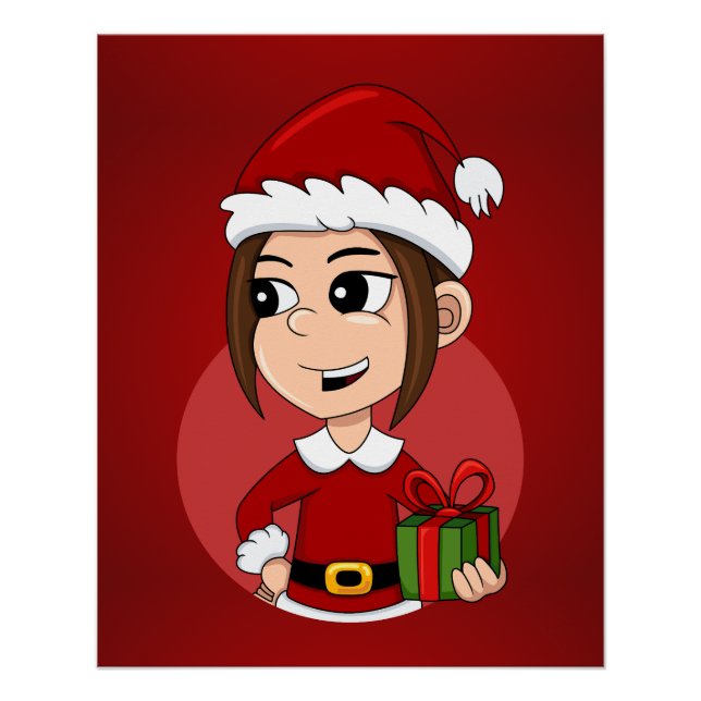 Weihnachtsmädchen Cartoon Poster (Vorderseite)