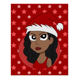 Weihnachtsmädchen-Cartoon Poster
