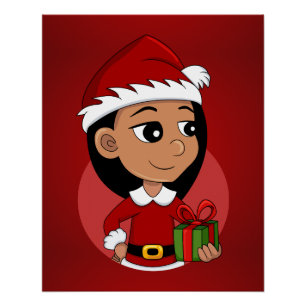 Weihnachtsmädchen-Cartoon-Poster Poster