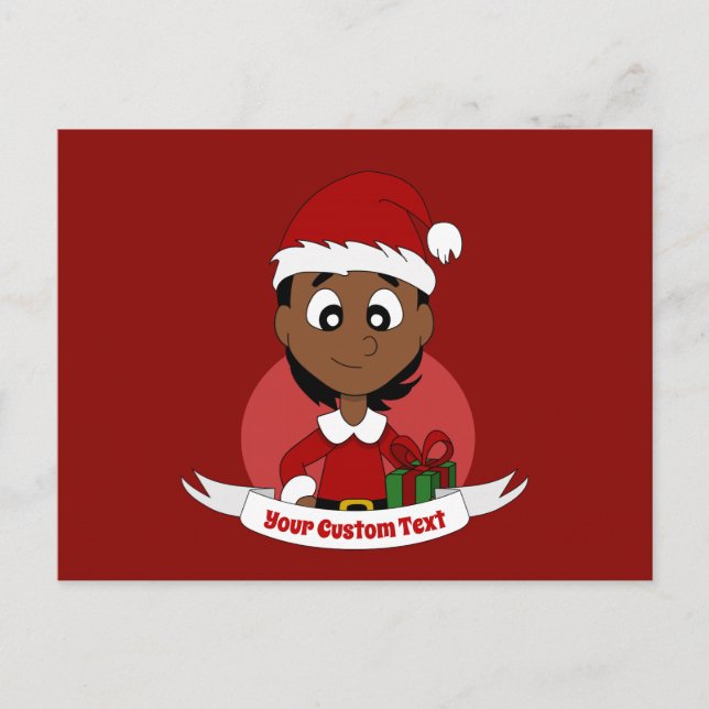 Weihnachtsmädchen-Cartoon Postkarte (Vorderseite)