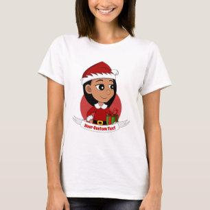 Weihnachtsmädchen Cartoon T - Shirt