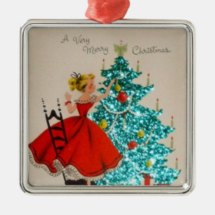 Weihnachtsmädchen Dekorationsbaum Ornament Aus Metall