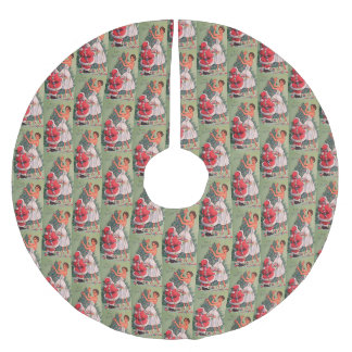 Weihnachtsmädchen der 1950er Jahre dekorativer Bau Polyester Weihnachtsbaumdecke