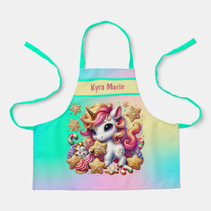 Weihnachtsmädchen einhorchen Name hinzufügen Schürze