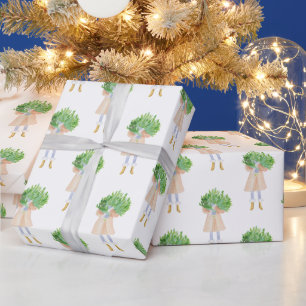 Weihnachtsmädchen Geschenkpapier