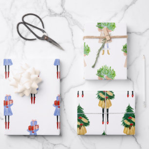 Weihnachtsmädchen Geschenkpapier Set