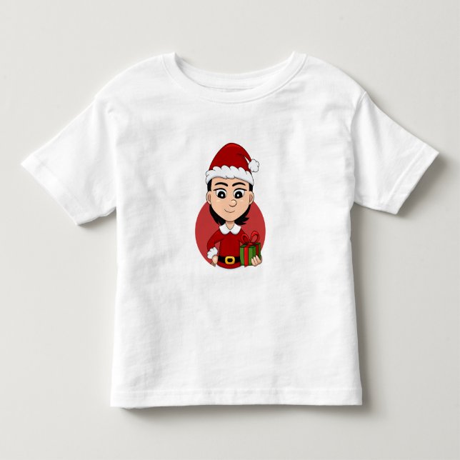 Weihnachtsmädchen-head-03.png Kleinkind-T - Shirt (Vorderseite)