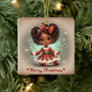 Weihnachtsmädchen Keramikornament