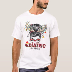 Weihnachtsmädchen Kinderheilkunde Bun Funny Nursin T-Shirt