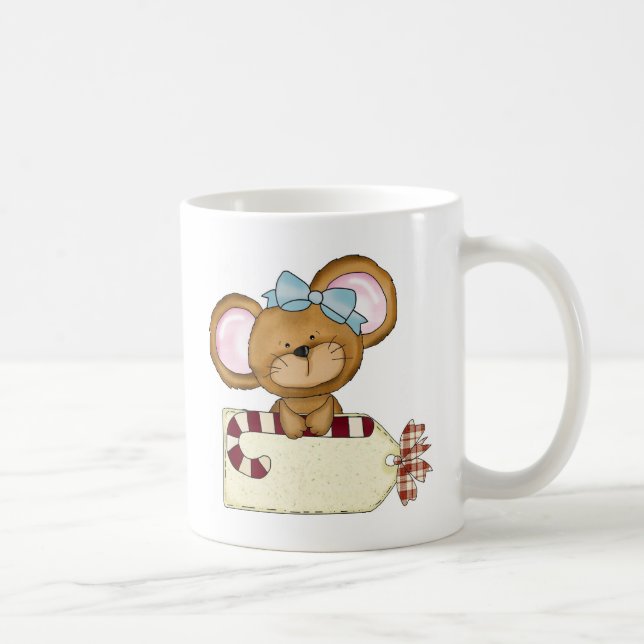 Weihnachtsmädchen Maus Kaffeetasse (Rechts)