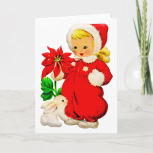 Weihnachtsmädchen mit Sonnenschein Karte