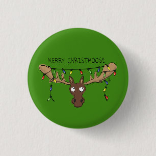 Weihnachtsmädchen Niedlich Funny Holiday Animal Button