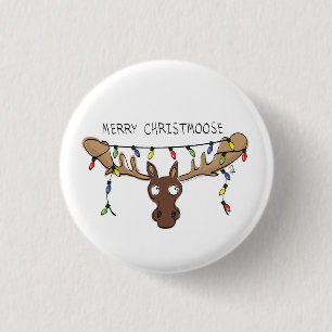 Weihnachtsmädchen Niedlich Funny Holiday Animal Button