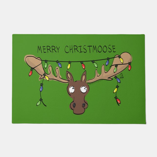 Weihnachtsmädchen Niedlich Funny Holiday Animal Fußmatte (Vorderseite)
