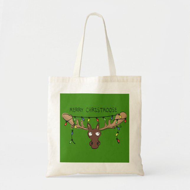 Weihnachtsmädchen Niedlich Funny Holiday Animal Tragetasche (Vorne)