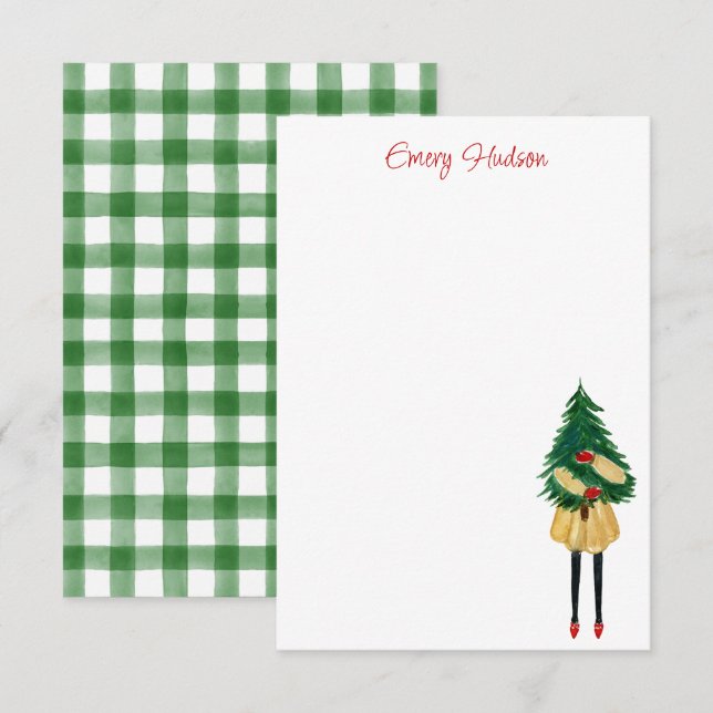 Weihnachtsmädchen Personalisiert Dankeskarte (Vorne/Hinten)