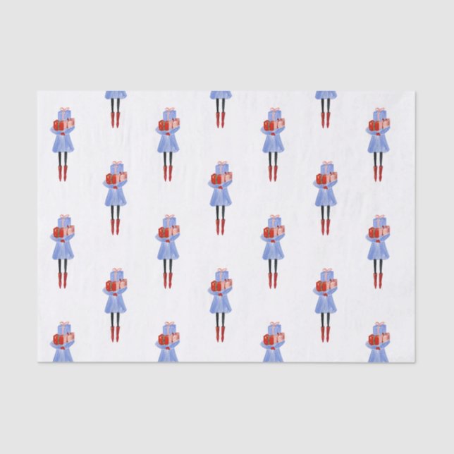 Weihnachtsmädchen Seidenpapier (Vorderseite)