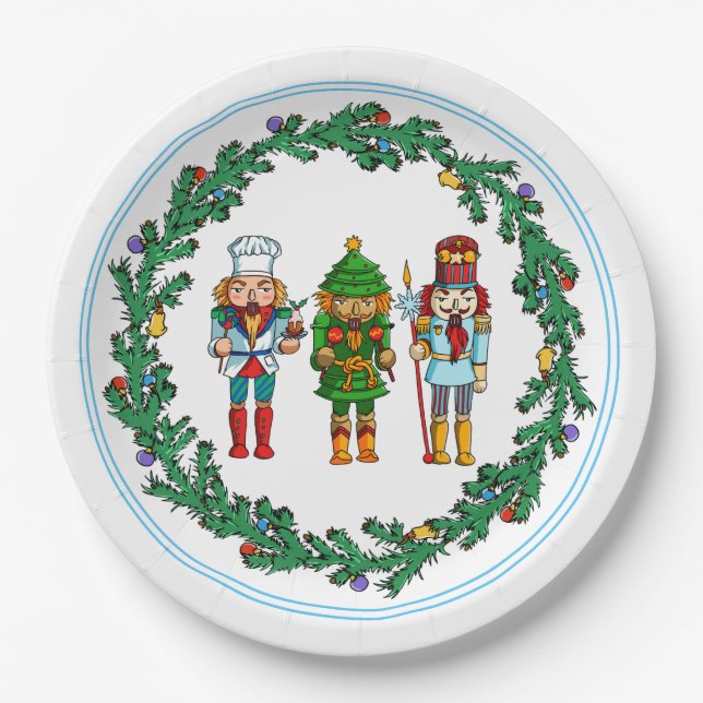 Weihnachtsmädchen Spielzeugsoldaten Pappteller (Vorderseite)