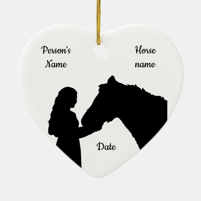 Weihnachtsmädchen und ihre Liebe Silhouette Keramik Ornament (Hinten)