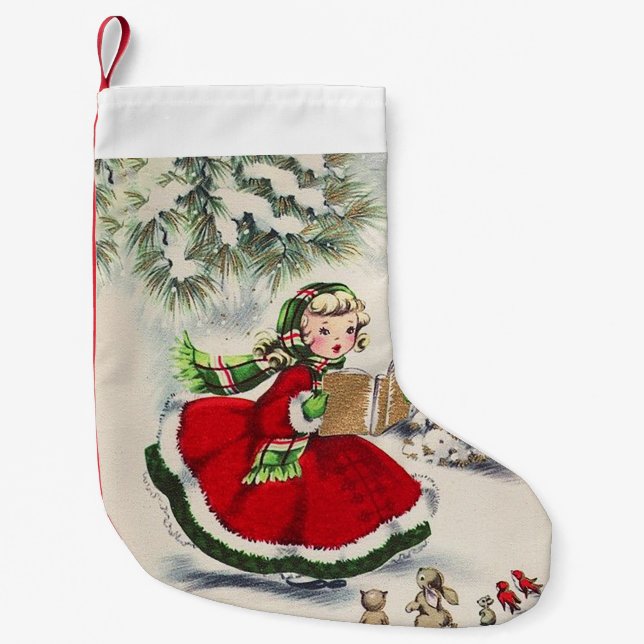Weihnachtsmädchen Weihnachten Strumpf Kleiner Weihnachtsstrumpf (Vorderseite)