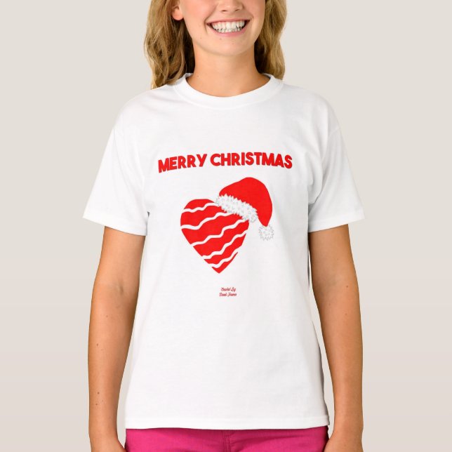 Weihnachtsmädchen White Basic T Shirt (Vorderseite)
