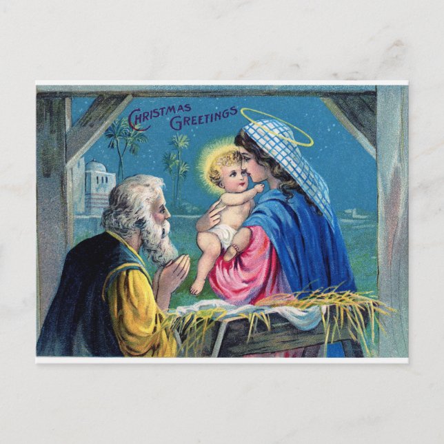 Weihnachtsmagie: Eine alte Postkarte (Vorderseite)