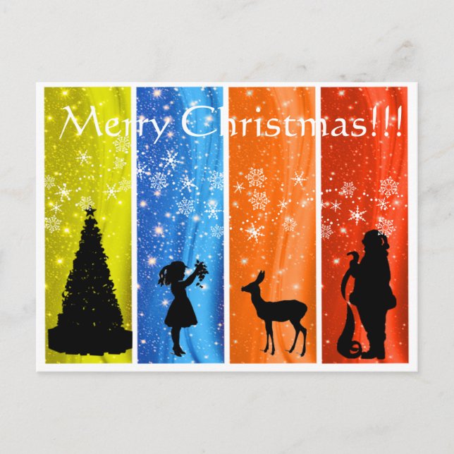 Weihnachtsmagie Feiertagspostkarte (Vorderseite)