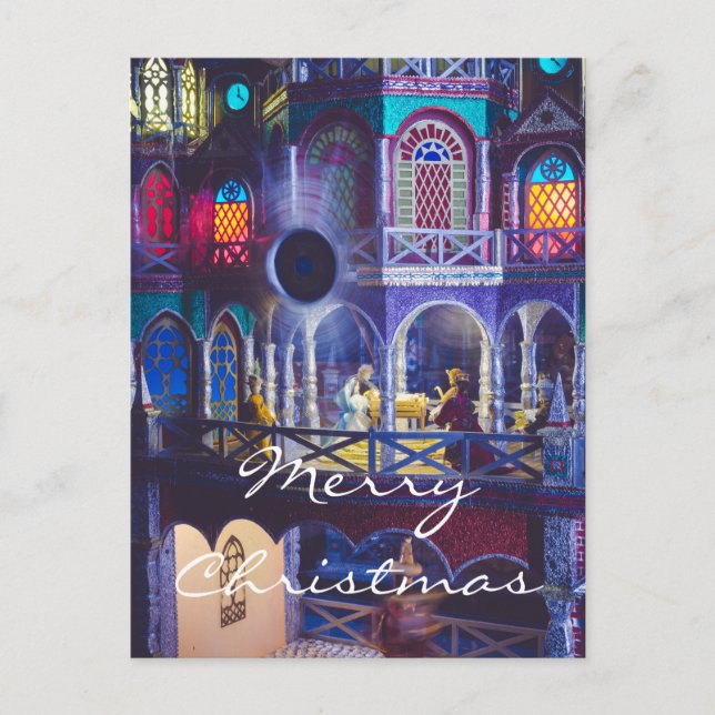 Weihnachtsmagie Feiertagspostkarte (Vorderseite)