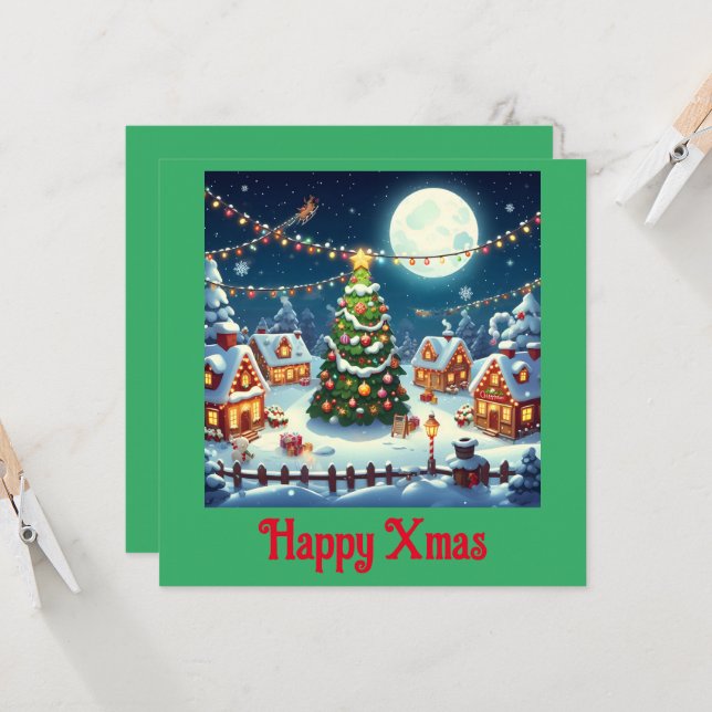 Weihnachtsmagie in Bildern Einladung (Vorderseite/Rückseite Beispiel)