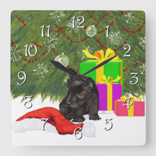 Weihnachtsmagie Quadratische Wanduhr