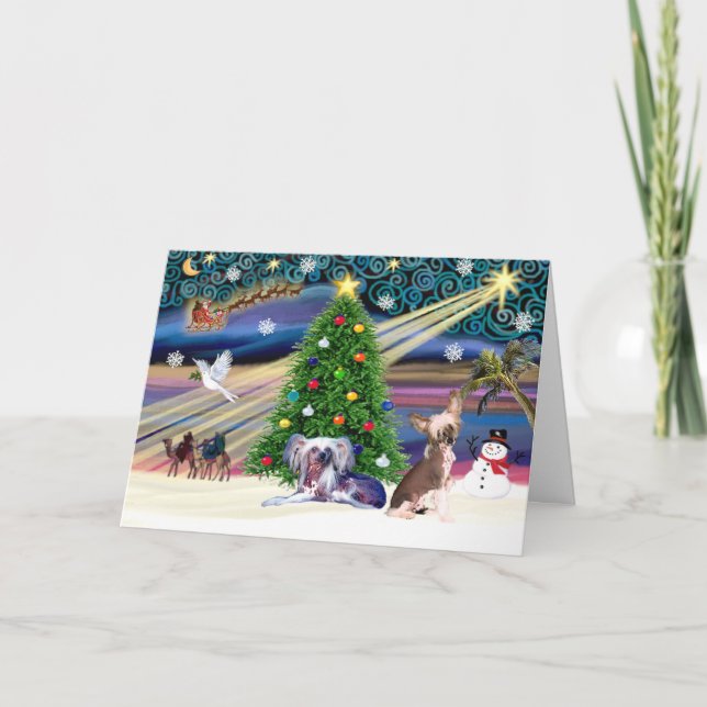 Weihnachtsmagisch-chinesisch-gezaubert Feiertagskarte (Vorderseite)