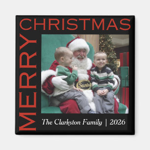 Weihnachtsmagnet Familienfoto mit Frohe Weihnachte Magnet