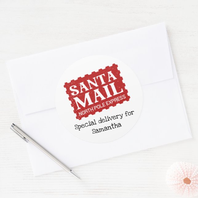 Weihnachtsmail Sonderlieferung Weihnachtsgeschenk- Runder Aufkleber (Umschlag)