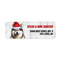 Weihnachtsmalamute Santa Dog Rücksendeadresse
