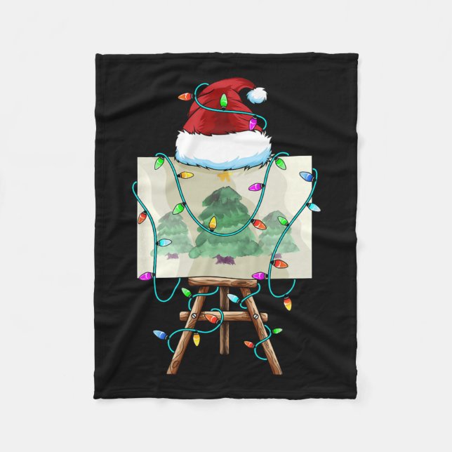 Weihnachtsmaler Design Weihnachtsmaler Künstler Fleecedecke (Vorderseite)