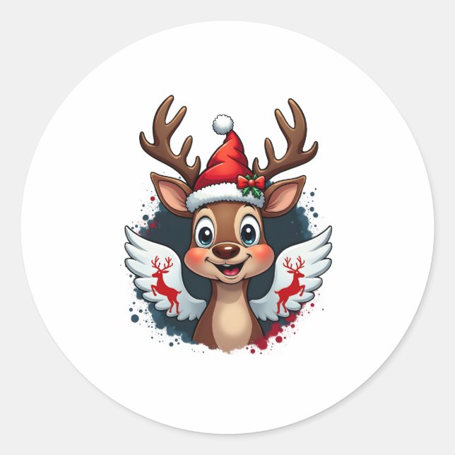 Weihnachtsmann (1) runder aufkleber (Vorderseite)