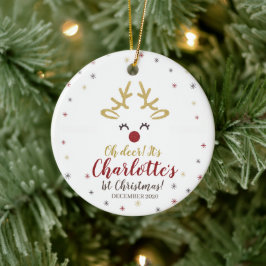 Weihnachtsmann 1. Weihnachtsfest Keramik Ornament