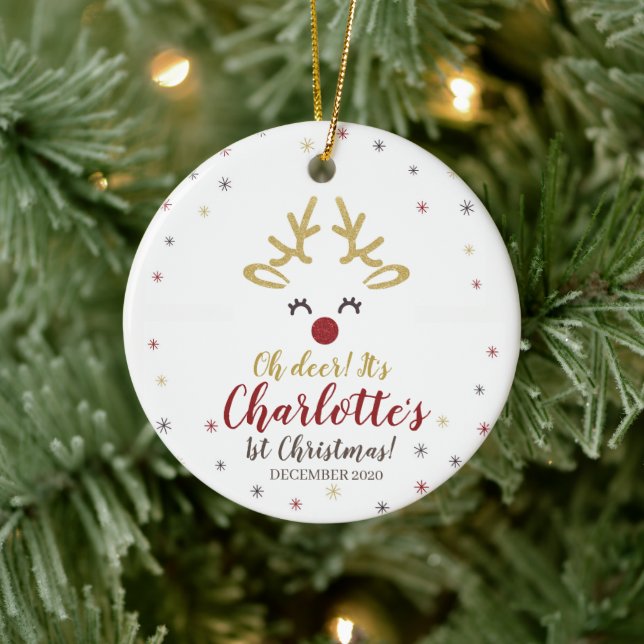 Weihnachtsmann 1. Weihnachtsfest Keramik Ornament (Baum)