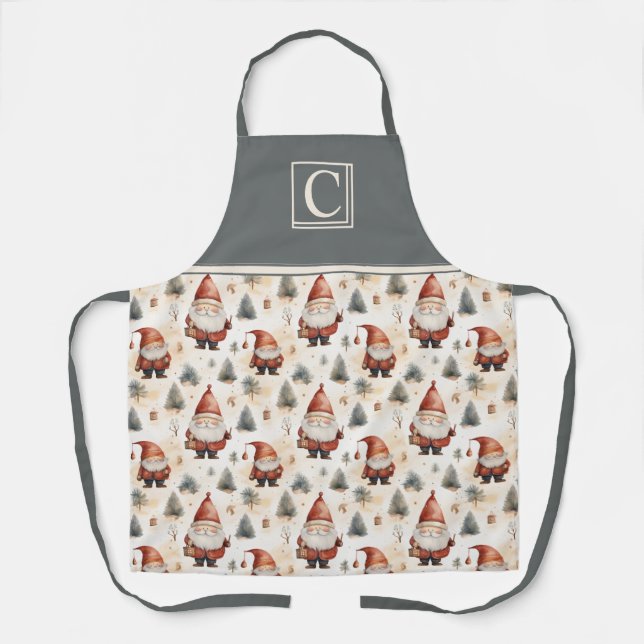 Weihnachtsmann 2 - Aquarell Schürze (Vorderseite)