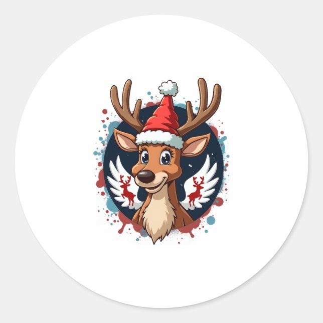 Weihnachtsmann (2) runder aufkleber (Vorderseite)