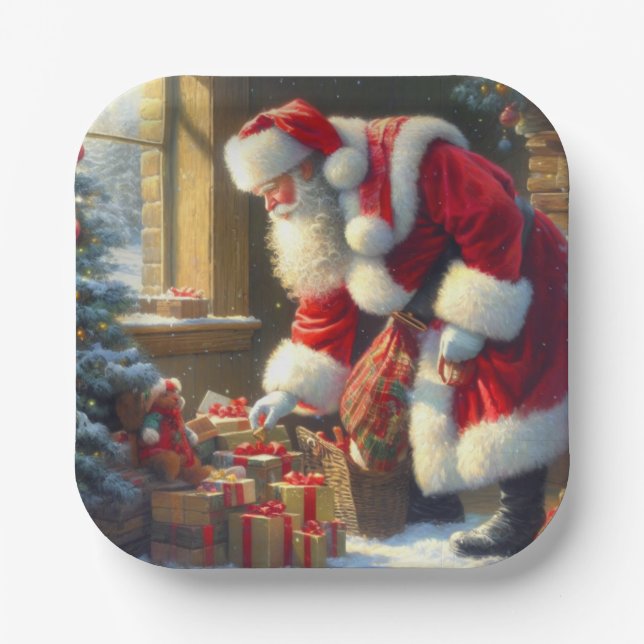 Weihnachtsmann 3 pappteller (Vorderseite)