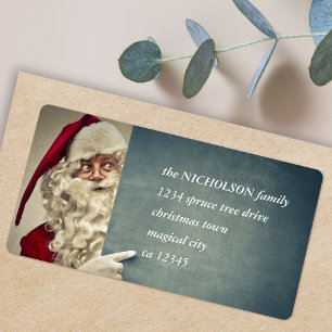 Weihnachtsmann-Adressetikett   Santa-Claus-Foto Adressaufkleber