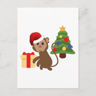 Weihnachtsmann-Affe Emoji Feiertagspostkarte
