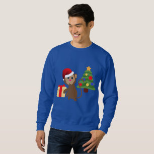 Weihnachtsmann-Affen-Emoji-Männer-Sweatshirt Sweatshirt