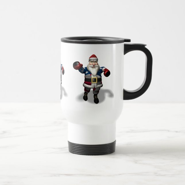 Weihnachtsmann am Boxtag Reisebecher (Rechts)