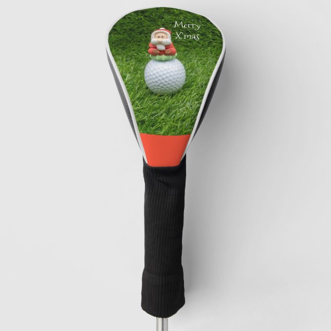 Weihnachtsmann am Golf auf dem Golfball Golf Headcover (Vorderseite)