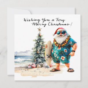 WEIHNACHTSMANN am Hawaii-Strand für Weihnachten